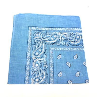 Onkar | Bandana haarband en sjaal met paisley patroon, Baby Blue