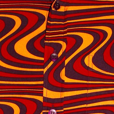 Foto van Chenaski | overhemd Seventies Wavyline, navy, rust, dark yellow