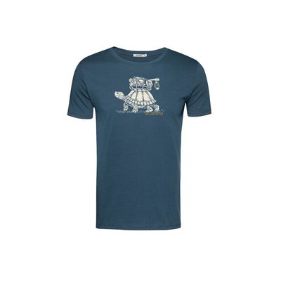 Green Bomb | T-shirt Turtle Walk, blauw pine bio katoen