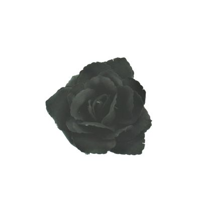 Zacharia | Zwarte roos op haarclip en broche 