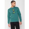 Afbeelding van Green Bomb | Trui sweater Animal donkey ski wild, jungle green bio katoen