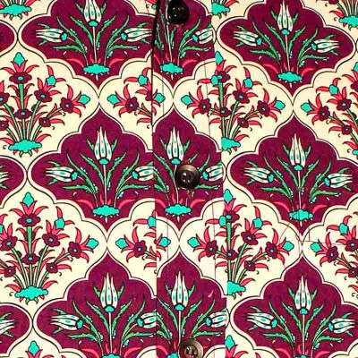 Foto van Chenaski | overhemd Seventies Flower in a Tile creme, violet