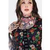 Afbeelding van Jawbreaker | Top met Skull Flower print en haakjes met oogjes sluiting