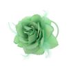 Afbeelding van Zacharia | Mint groene roos met glitter en veertjes op haarclip broche en elastiek