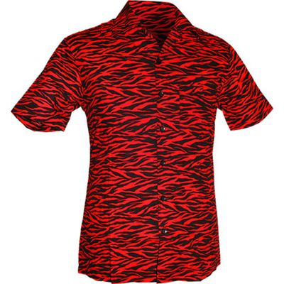 Chenaski | Overhemd korte mouw, Zebra zwart rood