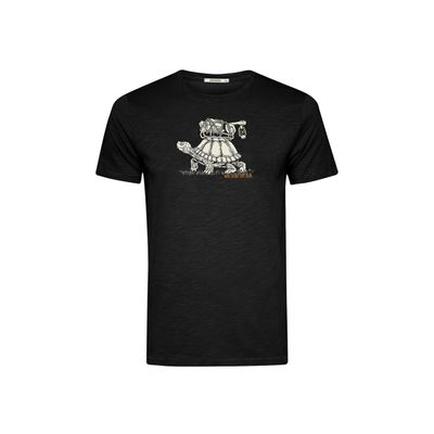 Foto van Green Bomb | T-shirt Turtle Walk, zwart bio katoen
