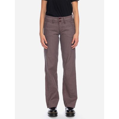 Foto van ATO Berlin | Pantalon Lilia, zwart met zalmoranje geblokte katoen