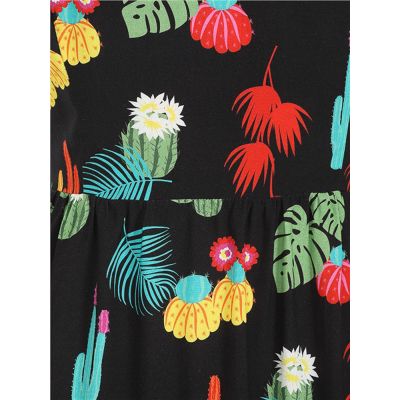 Foto van Collectif | Zomerjurk Nana met kleurrijke tropische cactus print