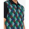 Afbeelding van ATO Berlin | Polo Giorge, blauw, groen, bruin, zwart grafisch retro patroon, biokatoen
