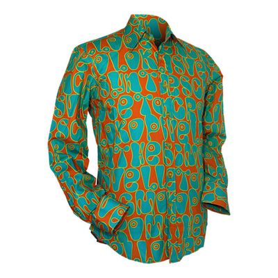Chenaski | Overhemd 70's, Oranje blauw Moloko