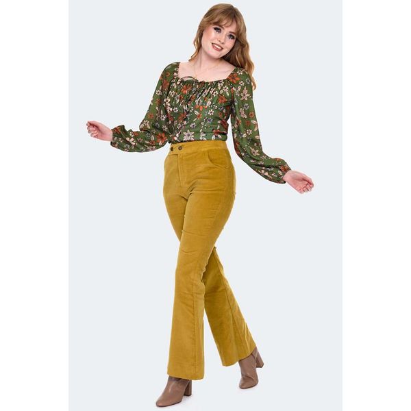 Voodoo Vixen | Jaren 70, flared corduroy broek