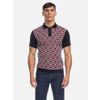Afbeelding van ATO Berlin | Polo Enzio bio katoen, zwart rood jacquard patroon