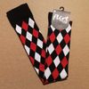 Afbeelding van Flirt | Overknee sokken rood zwart wit geruit