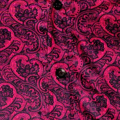 Foto van Chenaski | Retro overhemd, dark paisley pink navy