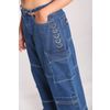 Afbeelding van Hell Bunny | Blauwe denim baggy broek Cameron, met zakken en D-ringen