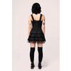 Afbeelding van Hell Bunny | Gothic zwarte pinstripe mini jurk Harley, met corset details
