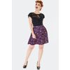Afbeelding van Voodoo Vixen | Zwarte top met spider web schouder- en halslijn en ruche mouwtjes