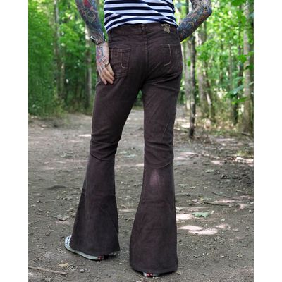 Foto van Run & Fly | 70s Bruine ribcord broek met extra wijde pijpen