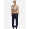 Afbeelding van ATO Berlin | Polo Maron bio katoen met bruin-beige geruit retro patroon