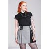 Afbeelding van Hell Bunny | Blouse Destroya, zwart met punk details