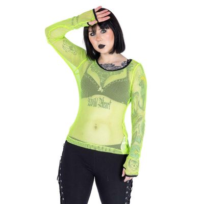 Foto van Poizen Industries | Neon-groene gaas top, Future