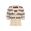 Afbeelding van Banned | Vintage cardigan Kitty sail met 3/4 mouw, ajour patroon met bootjes