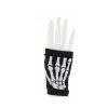 Afbeelding van Zacharia | Korte vingerloze zwarte handschoenen met skelet botjes