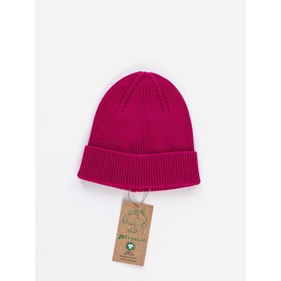 Foto van ATO Berlin | Gebreide biokatoen muts Maxim met omslag, fuchsia