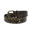 Afbeelding van Zacharia | Steampunk riem met 2 rijen koper-metalen oogjes en platte studs