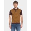 Afbeelding van ATO Berlin | Polo Enzio bio katoen met bruin geel jacquard patroon
