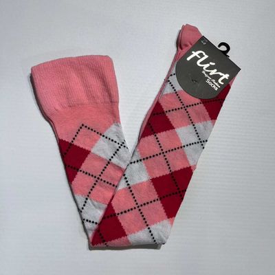 Foto van Flirt | Overknee sokken roze schoolgirl ruit