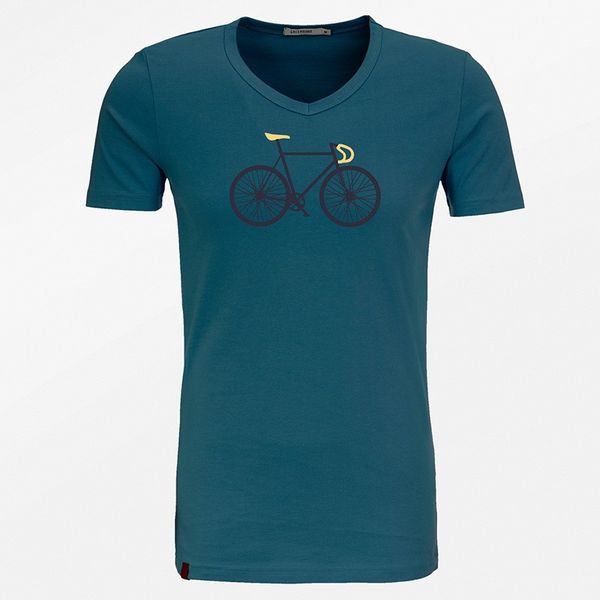Green Bomb | T-shirt, Bike two peak, bio katoen corsair blue