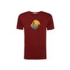 Afbeelding van Green Bomb | T-shirt Nature cliffhanger, bordeaux rood bio katoen