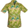 Afbeelding van Chenaski | Overhemd korte mouw, jungle plants creme, groen grijs
