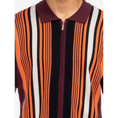 Foto van ATO Berlin | Polo Kishar, bio katoen, aubergine-multikleurig rockabilly patroon 