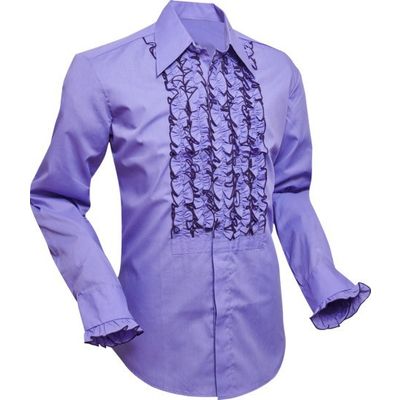 Chenaski | Overhemd ruche, purple met dark lilac trim