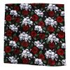 Afbeelding van Zacharia | Bandana zwart met rode rozen en skeletten print