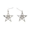 Afbeelding van Zacharia | Goth oorbellen met dubbele pentagram hangertjes 3,6 cm