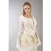 Afbeelding van Burleska | Victorian vintage top Brenda, creme kant met ruche details