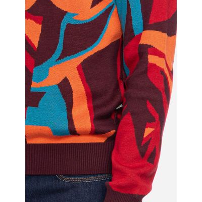 Foto van ATO Berlin | Trui Hormus rood met multi kleur Retro motief