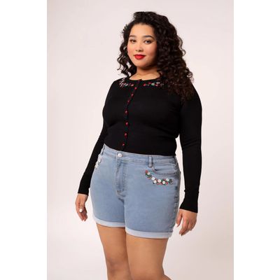 Hell Bunny | Korte broek Francoise met fruitig bloemen borduursel