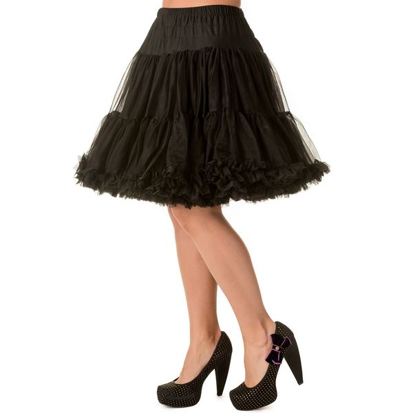 Petticoat Walkabout Knielang met extra volume, zwart