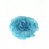 Afbeelding van Zacharia | Grote turquoise blauwe roos aan elastiek en brochespeld 