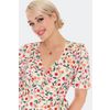 Afbeelding van Voodoo Vixen | Vintage stijl, floral cherry print wikkel jurk