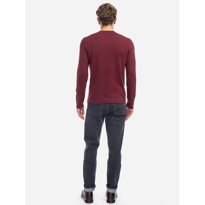 Foto van ATO Berlin | Bamboe long sleeve shirt Nils, effen port rood