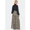 Afbeelding van Voodoo Vixen | Groen geruite pantalon met wijde pijpen, hoge taille en afneembare bretels