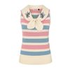 Afbeelding van Banned | Vintage Rock'n Roll sleeveless truitje, Zelda gestreept met geborduurde zwaluwen en strik