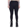 Afbeelding van Vixxsin | Miniskirt look legging Ina, zwart met oogjes lace en fluwelen strik