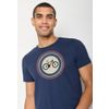 Afbeelding van Green Bomb | T-shirt Bike target, navy blauw bio katoen