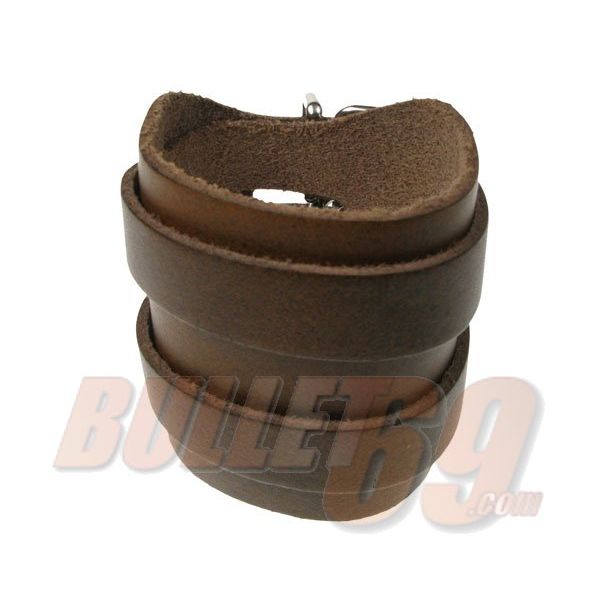 Bullet69 | Bruine leren armband, 2 gespen​